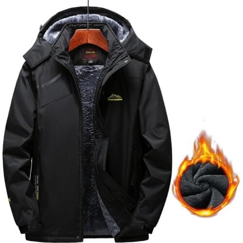 Winter Thick Warm Skiing Camping Hiking Jackets Men Outdoor Waterproof Windproof Fleece Parka Coat Climbing Trekking Snow Jacket