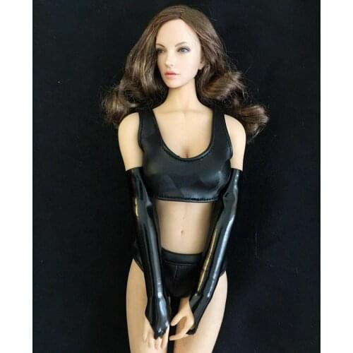 1/6 Womens Black Gloves, hand sleeves Model For 12" Female Action Figure Doll