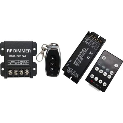 1Pcs 12V Rf Led Dimmer 3 Keys Remote Controller & 1Pcs 300W 25A Diy Led Controller Dimmer Rf Wireless Remote