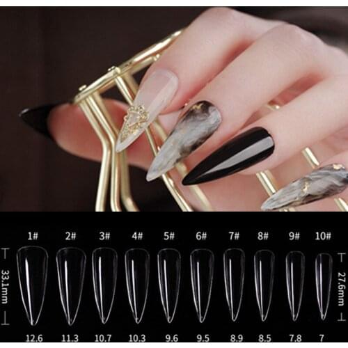 100pcs Full Cover Poly Fake Nail Gel Nail Forms Acrylic False Nails Quick Building Mold Tips Dual Forms Nail Finger Extension