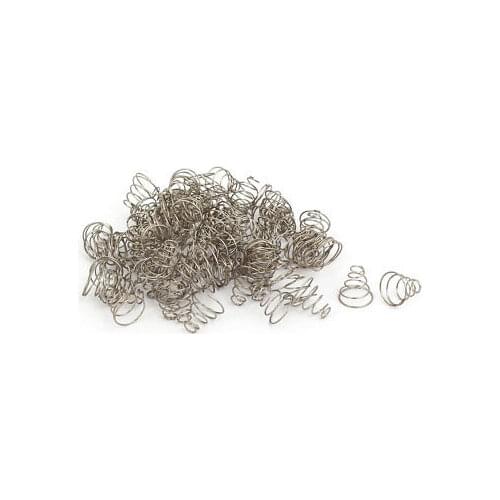 11mmx5.5mmx11mm Metal Taper Conical Compression Spring Silver Tone 60pcs
