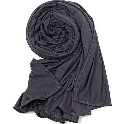 20 Colors Plain Solid Modal Jersey Hijab Women Winter Elastic Muslim Shawls Scarf Maxi Wrap Snood Warm Thick Stole Foulard Sjaal
