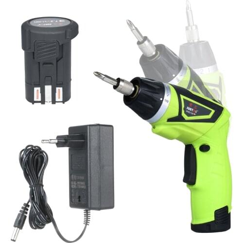 6.0N.m Cordless Electric Screwdriver Rechargeable 7.2V Battery Screwdriver Drill Torque Setting 2 Position Handle with LED Light