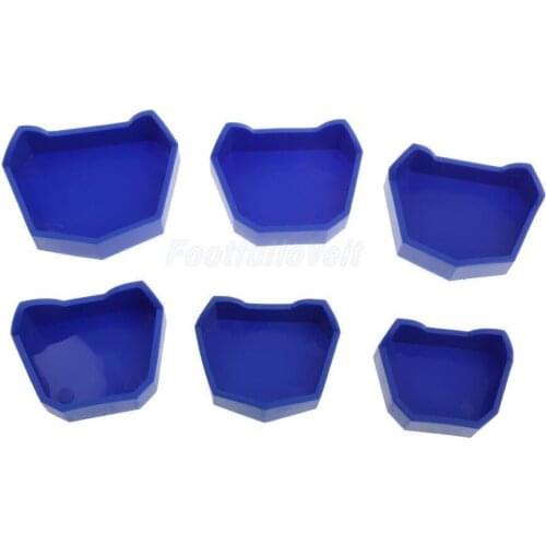 6 PCS Dental Lab Base Moulds For Plaster Model Dental Tray Dentist Tool Blue