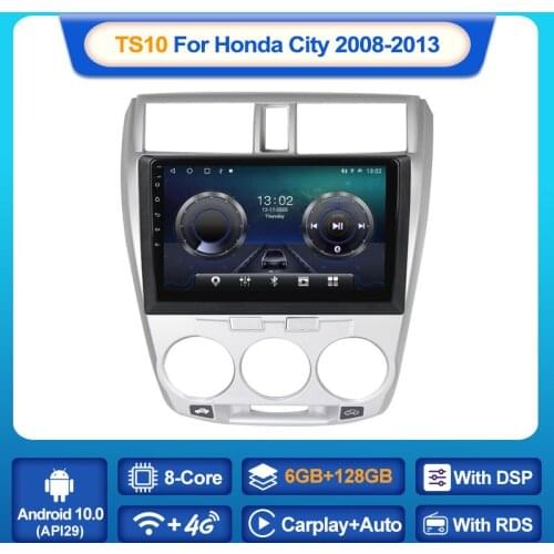Android 10 8-Core For HONDA CITY 2006 2007 2008 2009 2010 2011 2012 2013 Multimedia Stereo Car DVD Player Navigation GPS Radio