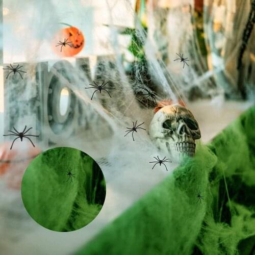 METABLE 200g White Luminous Spider Net For Halloween Party Haunted House Fright Night Indoor Outdoor Decorations