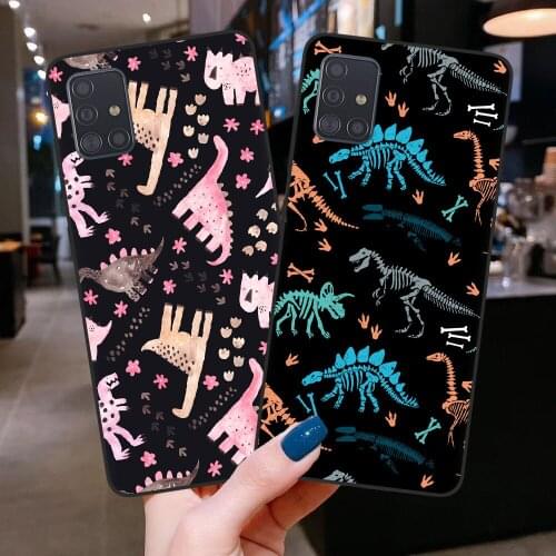 Cute Dinosaur Phone Case For Samsung A51 A71 A21S A01 A11 A31 A41 A10 A20 A30 A40 A50 A70 A7 A6 A8 Plus 2018 Cover Shell Coque