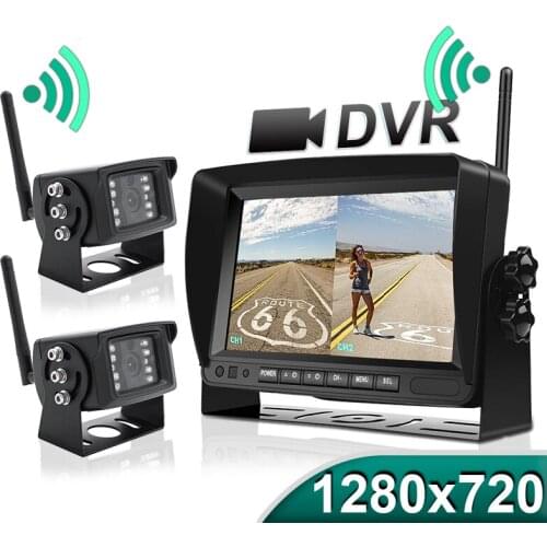 1280x720 High Definition AHD Wireless Truck DVR Monitor 7" Night Vision Reverse Backup Recorder Wifi Camera For Bus Car