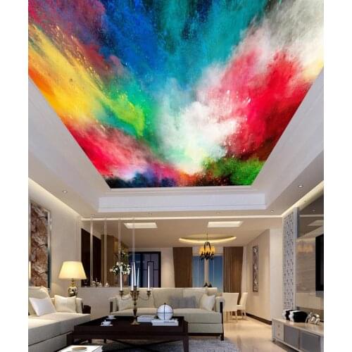 Color ink ceiling living room bedroom ceiling frescoes 3d mural wallpaper ceilings