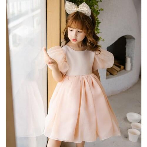 Flower Girl Dress Children Birthday Baptism Dresses For Kids Elegant Lace Bow Frocks 2021 New Girls Boutique Party Wear Dresses
