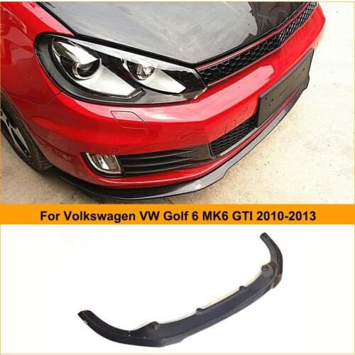 Front Bumper Lip Diffuser For VW Golf 6 MK6 GTI Head Bumper Chin Shovel Protector Spoiler Carbon Fiber 2010 - 2013