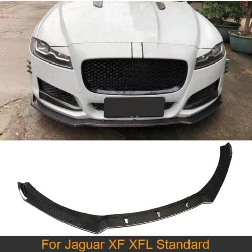 For Jaguar XF Car Front Bumper Lip Spoiler for Jaguar XF XFL Standard 2016 - 2019 Not for Sportbrake Front Lip Chin Carbon Fiber