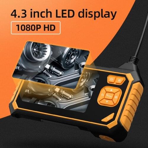 NEW 1080P Dual Camera Digital LCD 8mm Snake Scope Endoscope IM113 Probe Inspection Handheld Borescope 5m Rigid Cable Video Tape