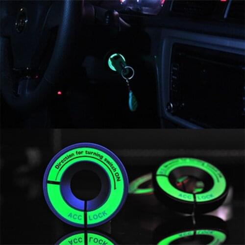 Car Styling Luminous Key Ignition Ring Decoration For VW Skoda Rapid Fabia Octaiva Superb Citigo Yeti Roomster Santana