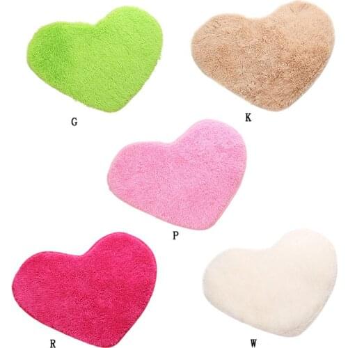 Love Rug Heart Pattern Mat Fluffy Shaggy Area Rug Solid Color Super Absorbent Blanket Washable Anti-slip Small Carpets