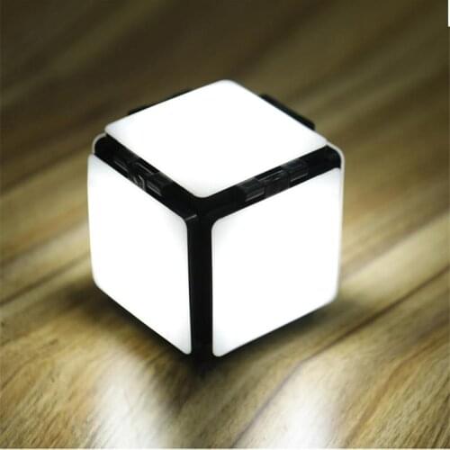 Rubiks Cube Night Light LED Folding Lighting USB Rechargeable Four-leaf Flip Creativity Adjustable Desk Lamp Childrens Gifts