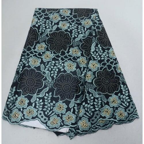 Best selling cotton Swiss voile laces in Switzerland high quality embroidered African dry lace fabrics stones for wedding party