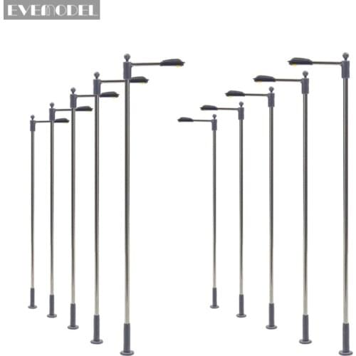 LQS10 10pcs Model Railway Train Lamp Post Street Lights HO OO Scale LEDs NEW