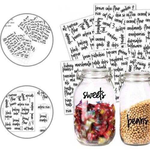 Small Size 1 Set Great Containers Storage Jar Sticker Exquisite Pantry Labels Transparent for Canisters