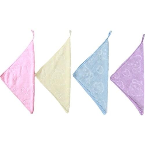 Microfiber Small Square Kindergarten Towels Soft Embossed Face Towel Special Bath Quick Drying Beach Child Care Products