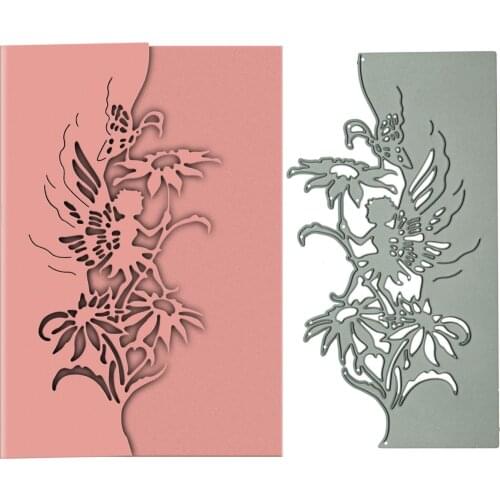 Large Size Metal Cutting Dies For Scrapbooking Fairy Flower Pattern Cutter Mold DIY Clipart Invitation Card Edge Envelope Cover