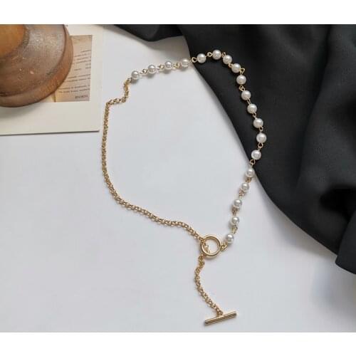 Sweet Jewelry Chain Necklace Fashion Jewelry Korean Temparement Simulated Round White Pearl Necklace For Women Jewelry Gifts