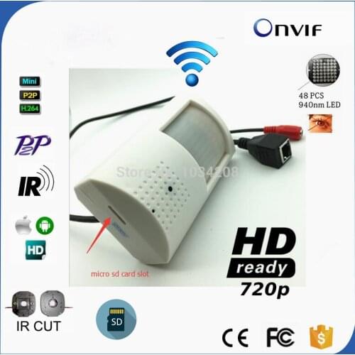 H.264 P2P ONVIF 720P Wifi Night Vision Mini IP Camera Security Camera Indoor CCTV With TF Card Slot&940nm Leds IR-CUT