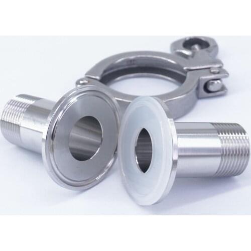 A Kit 1" NPT Male x 1.5" Tri Clamp SUS 304 Stainless Steel Sanitary Fitting Union Set For Home Brew Beer
