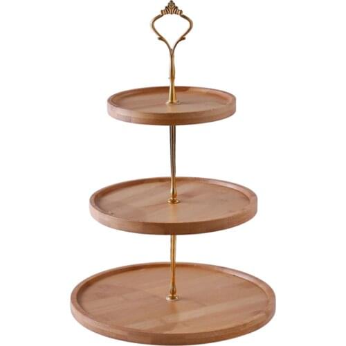 2/3 Tier Wooden Dessert Cake Plate Fruit Storage Tray Wood Kitchen Organizer Wood Cake Display Serving Dish Wedding Chrismas