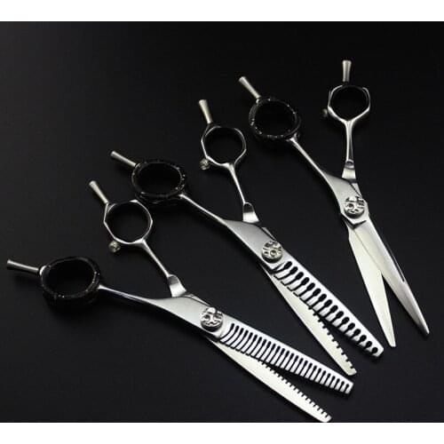Professional japan 440c 9cr13 6 inch hair scissors haircut bilateral thinning shears cutting barber makas hairdressing scissors