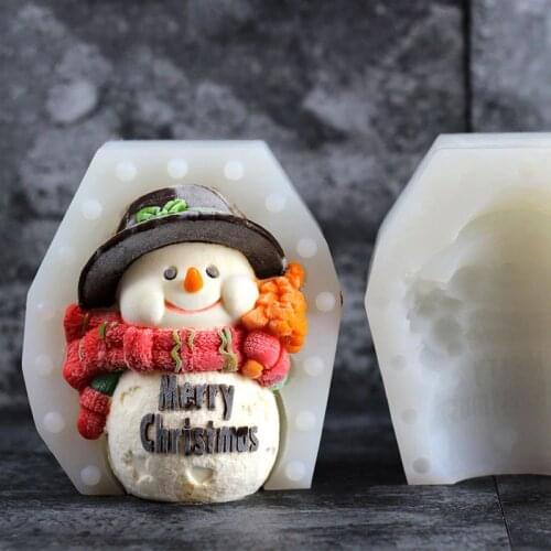 Christmas Snowman Silicone Molds 3D Big Size Mousse Baking Mold For Cake Decorating Tool Candle Plaster Handmade Craft Mould