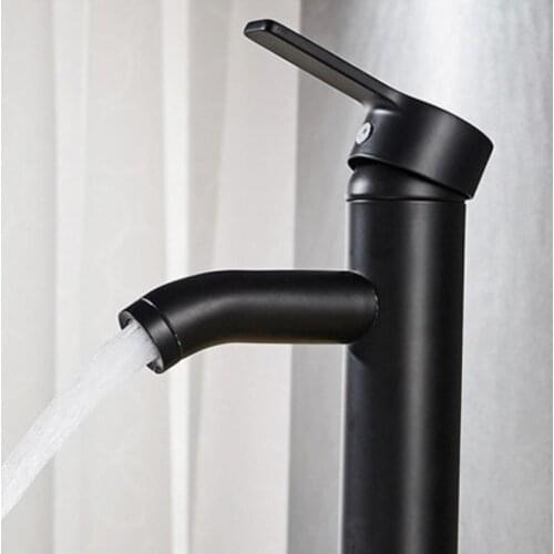 Kitchen Faucet Kitchen Bathroom Basin Sink Water Tap Single Black Single Handle Mixer Tap Durable Simple Cold/Hot Faucet