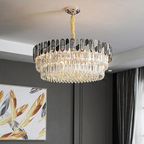 Light Luxury Crystal Round Living Room Dining Room Bedroom Chandelier Modern Minimalist Household Chandelier