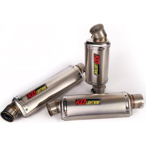 310 370 440mm Motorcycle Mufflers Universal 38-51mm Inner Exhaust Pipe with Removable DB Killer Escape Stainless Steel Escape