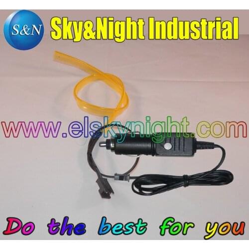 Yellow-EL Skirt Wire+12V Controller with Cigar lighter (functions of Constant -Flashing-Off)