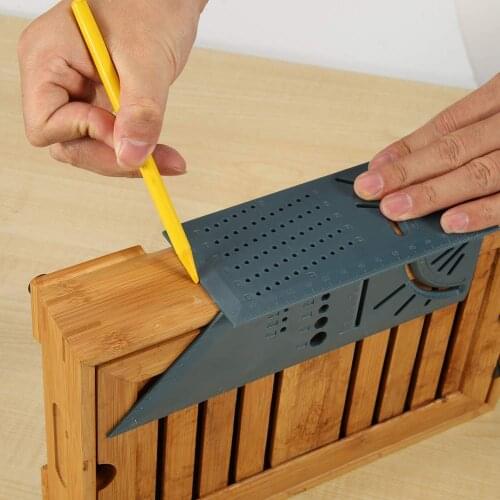 1PC 3D Mitre Angle Measuring Square For Woodworking Scribe Measuring Ruler Mutilfunction Measure Tool with Gauge and Ruler