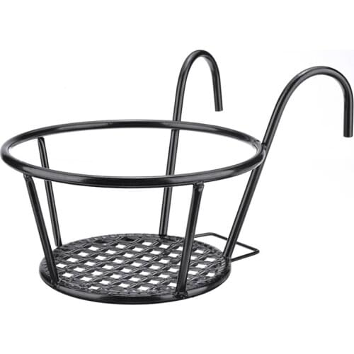 1pc Balcony Hanging Flowerpot Hanging Plant Flower Pot Window Bonsai Plant Rack Iron Racks Outdoor Decor