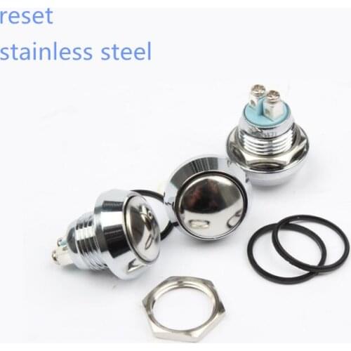 12mm stainless steel reset waterproof metal push button switch with screw feet for starting switch