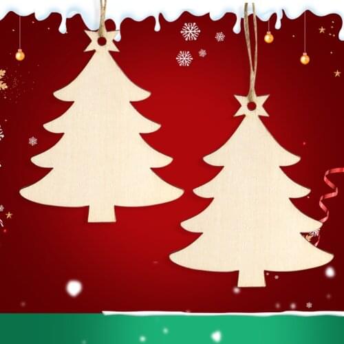 New Creative Xmas Christmas Wooden Chip Pendants Ornaments Hanging Gifts Christmas Tree Ornaments Wood Craft Decorations