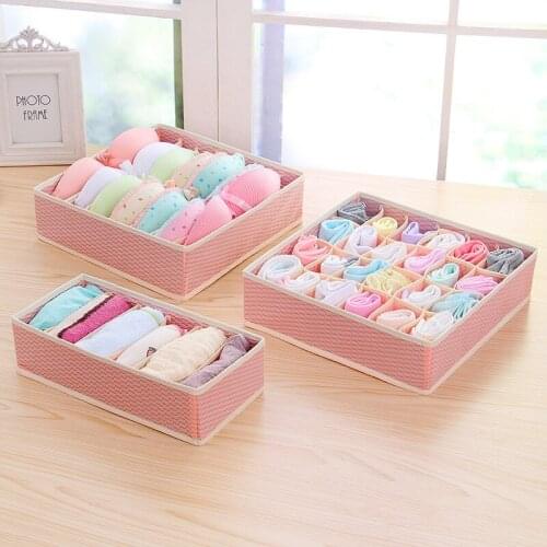 3PCS/SET Foldable Underwear Organizer Bra Tie Socks Clothes Storage Box Container Wardrobe Closet Organizer Drawer Dividers Case