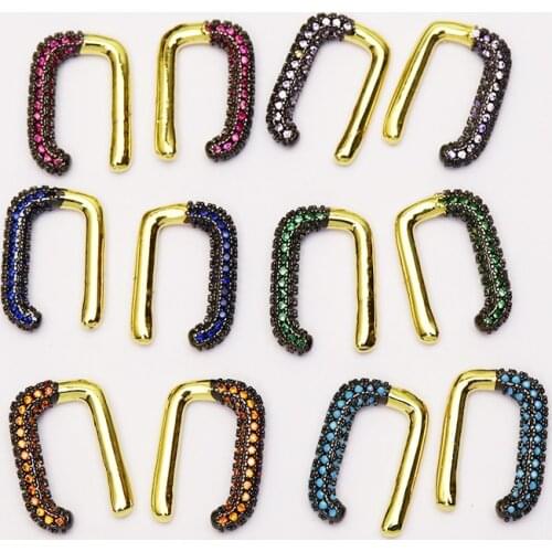 5 Pairs Stackable hoop earrings for women Retangle zirconia Hoop earrings for women Trendy Hoop earrings gift for lady51239