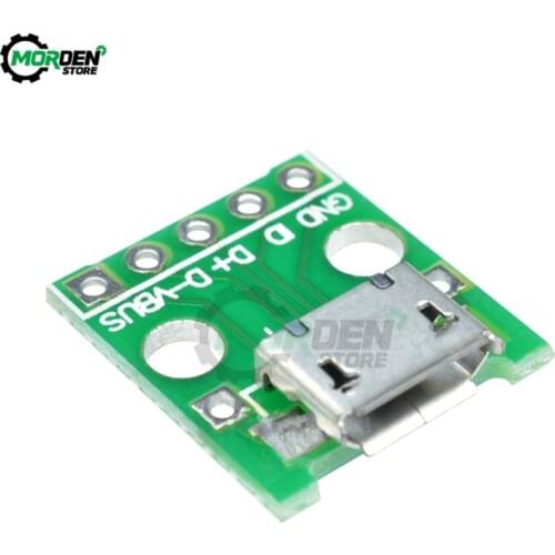 5Pcs Mini Micro USB to 2.54mm PCB Board Connector DIY Electronic USB Adapter Converter