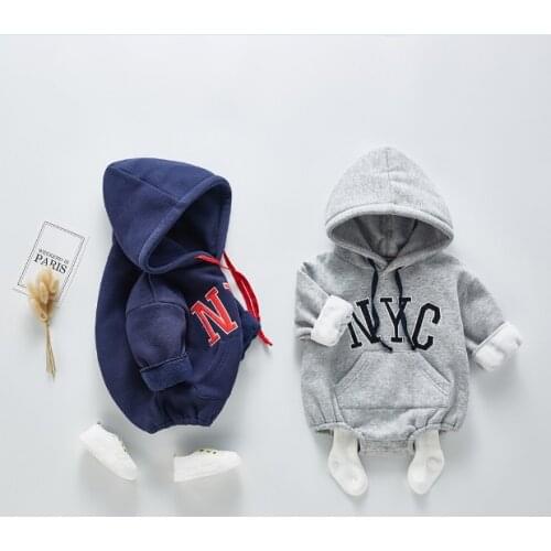 Angoubebe B20H05 Infant Baby Girls Boys Hoodie Romper Jumpsuit Three colors Cotton Rompers Tracksuit Outfits Pajamas