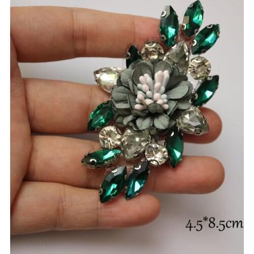 Rhinestone flower beaded appliques patches for clothing DIY iron on rhinestone patches Embroidery parches bordados para ropa