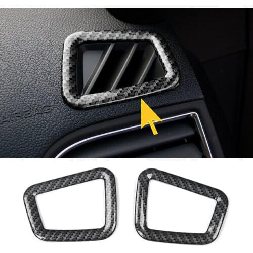 2PCS For Ford Explorer 2013-2018 ABS Carbon style Center Console Air-Outlet Decorate Frames trim Car Styling Accessories