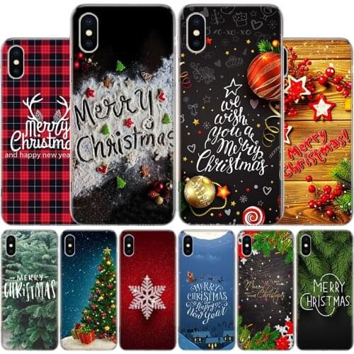 Merry Christmas Happy New Year Cover Phone Case For Apple iphone 11 12 Pro XR X XS Max 7 8 6 6S Plus + 7G 6G 5 SE 2020 Coque Pop