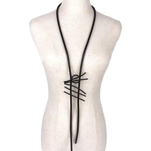 JID New Black Gothic Long Rubber Pendant Necklace Harajuku Original Design Handcrafted Necklaces Aesthetic Accessories For Women