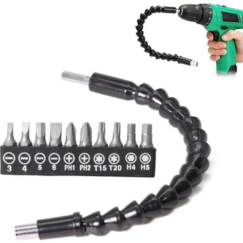 290mm Flexible Shaft Tool Electronics Drill Screwdriver Bit Holder Connect Link Multitul Hex Shank Extension Snake Bit