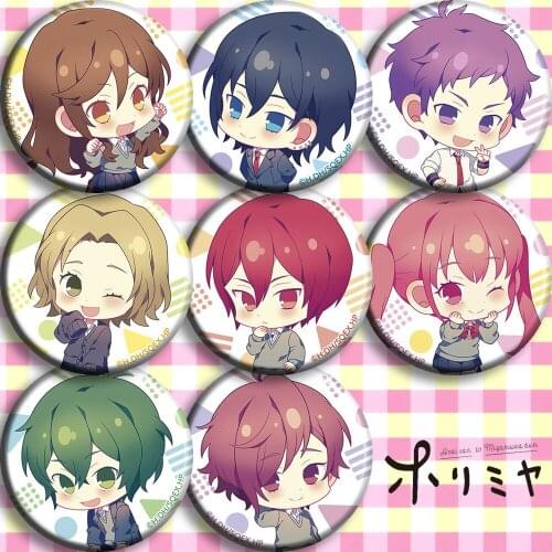 Horimiya Cosplay Badge Hori Kyoko Miyamura Izumi Cartoon Print Pins Brooches Cosplay Costume Accessories Props