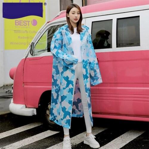 Camouflage Raincoat Waterproof Hood Poncho Travel Camping Must Rain Coat Unisex Portable Adult Non-disposable Raincoat